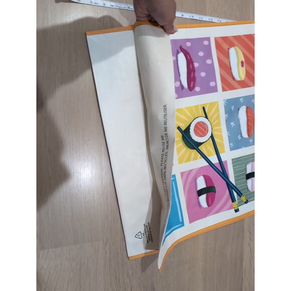 Sushi Nigri Orange Collage Shopping Bag Reusable Large Tote Gift TJMaxx New - Picture 12 of 12